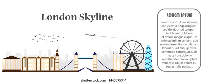 Info graphic vector of London skyline