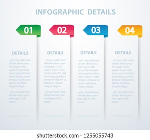 info graphic Vector template with 4 options. Can be used for web, diagram, graph, presentation, chart, report, step by step infographics. Abstract background 