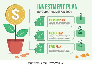 info Vector gráfico Plantilla Planta de dinero info Diseño gráfico. Esta es una Plantilla de Ilustración vectorial infográfica editable 