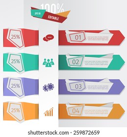 info graphic web elements with steps of actions