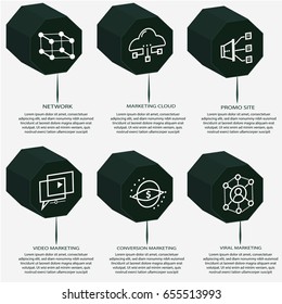 Info Graphic With Web Icons. SEO  icons. 3D info graphic.