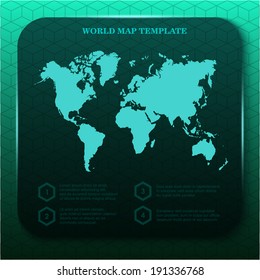 Info graphic  World Map symbols and typography