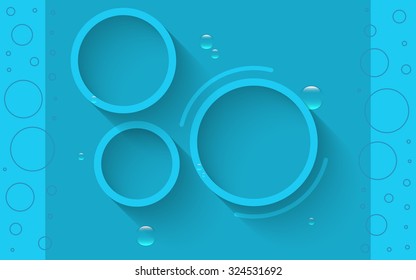 Info graphics abstract blue circles with shadows and water drops
