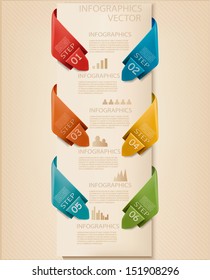 Info graphics banner with numbers. Retro design template. Vector illustration