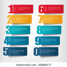 Información de banners gráficos con números y listas..Plantilla de diseño retro. Ilustración del vector