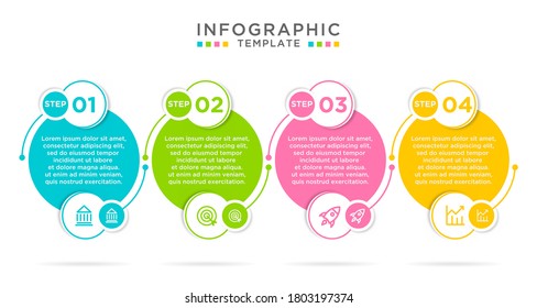 Info graphics for business concept with 4 options, steps or processes.. Can be used for presentations banner, workflow layout, process diagram, flow chart, info graph