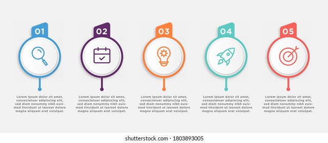Info graphics for business concept with 5 options, steps or processes.. Can be used for presentations banner, workflow layout, process diagram, flow chart, info graph