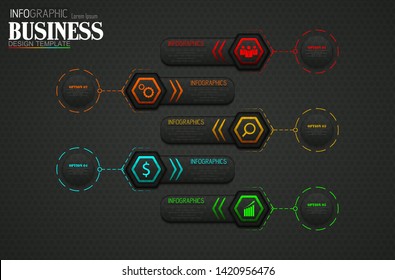 Info graphics Business Template concept with 5 options