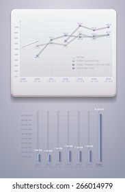 Info graphics. Charts, diagrams, comparative scale, the percentage of items. 3d plastic design icons Can be used in presentations, websites, printed materials.Set elements of infographics