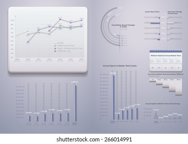 Info graphics. Charts, diagrams, comparative scale, the percentage of items. 3d plastic design icons Can be used in presentations, websites, printed materials.Set elements of infographics