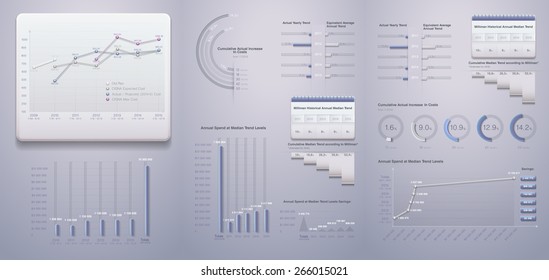 Info graphics. Charts, diagrams, comparative scale, the percentage of items. 3d plastic design icons Can be used in presentations, websites, printed materials.Set elements of infographics