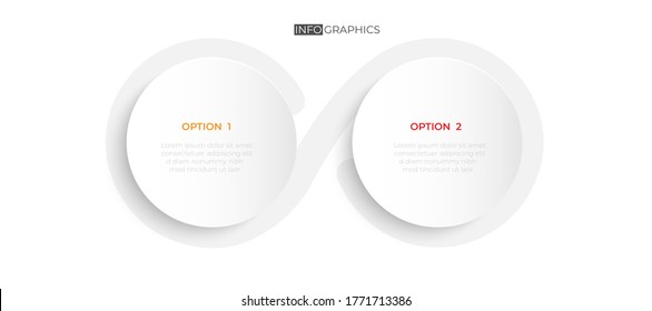Info graphics circle chart origami paper color info-graphic template for diagram presentation chart
and business concept with 2 element options infinity concept