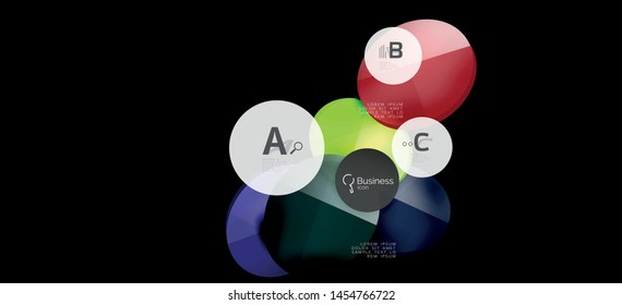Fondo de los círculos gráficos de información. Símbolo del icono de éxito. Diseño gráfico de información vectorial. Elemento vector creativo. Decoración. Marco de la pancarta de información. Concepto futurista.