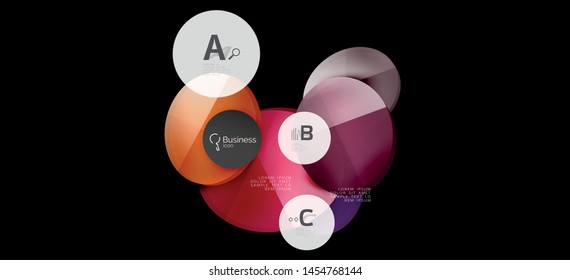 Fondo de los círculos gráficos de información. Símbolo del icono de éxito. Diseño gráfico de información vectorial. Elemento vector creativo. Decoración. Marco de la pancarta de información. Concepto futurista.