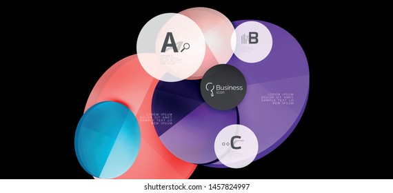 Info graphics circles background. Success icon symbol. Vector info graphic design. Creative vector element. Decoration element. Info banner frame. Futuristic concept.