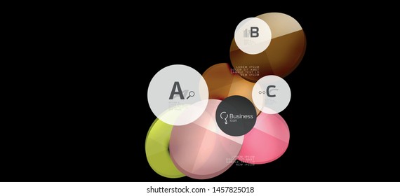 Fondo de los círculos gráficos de información. Símbolo del icono de éxito. Diseño gráfico de información vectorial. Elemento vector creativo. Decoración. Marco de la pancarta de información. Concepto futurista.
