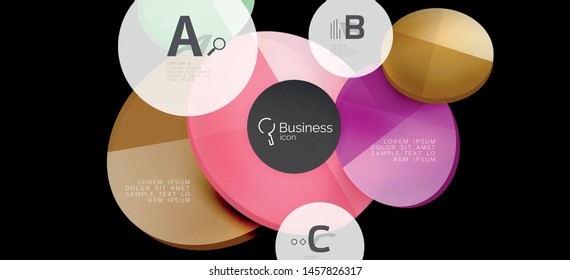 Fondo de los círculos gráficos de información. Símbolo del icono de éxito. Diseño gráfico de información vectorial. Elemento vector creativo. Decoración. Marco de la pancarta de información. Concepto futurista.