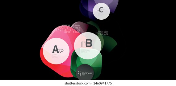 Fondo de los círculos gráficos de información. Símbolo del icono de éxito. Diseño gráfico de información vectorial. Elemento vector creativo. Decoración. Marco de la pancarta de información. Concepto futurista.