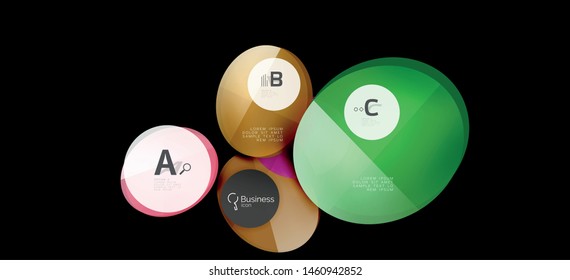 Info graphics circles background. Success icon symbol. Vector info graphic design. Creative vector element. Decoration element. Info banner frame. Futuristic concept.