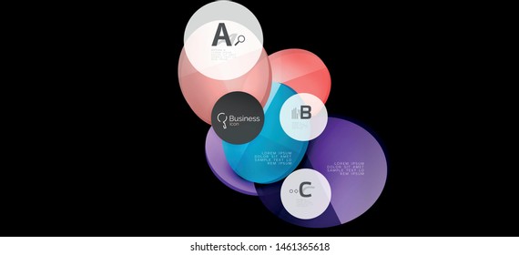 Info graphics circles background. Success icon symbol. Vector info graphic design. Creative vector element. Decoration element. Info banner frame. Futuristic concept.