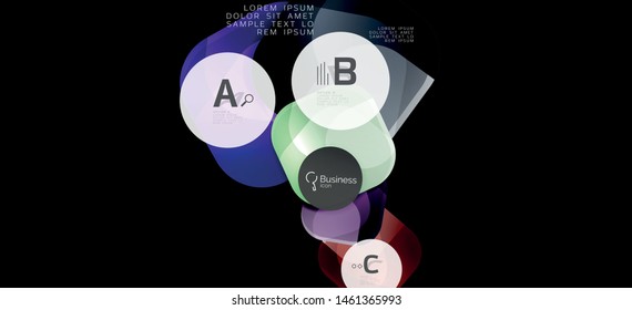Fondo de los círculos gráficos de información. Símbolo del icono de éxito. Diseño gráfico de información vectorial. Elemento vector creativo. Decoración. Marco de la pancarta de información. Concepto futurista.