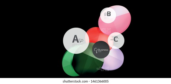 Info graphics circles background. Success icon symbol. Vector info graphic design. Creative vector element. Decoration element. Info banner frame. Futuristic concept.