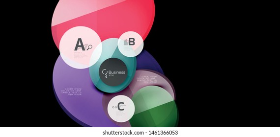 Fondo de los círculos gráficos de información. Símbolo del icono de éxito. Diseño gráfico de información vectorial. Elemento vector creativo. Decoración. Marco de la pancarta de información. Concepto futurista.