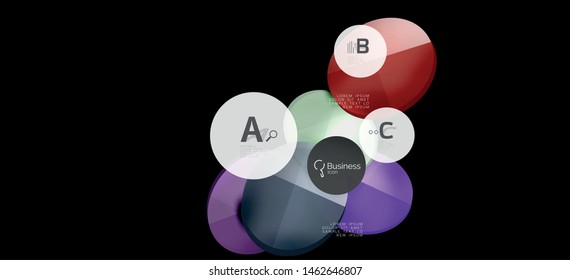 Info graphics circles background. Success icon symbol. Vector info graphic design. Creative vector element. Decoration element. Info banner frame. Futuristic concept.