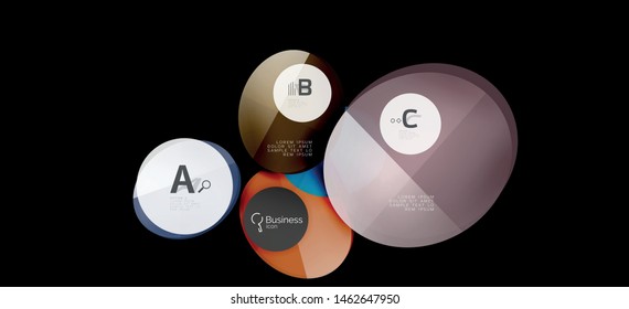 Fondo de los círculos gráficos de información. Símbolo del icono de éxito. Diseño gráfico de información vectorial. Elemento vector creativo. Decoración. Marco de la pancarta de información. Concepto futurista.