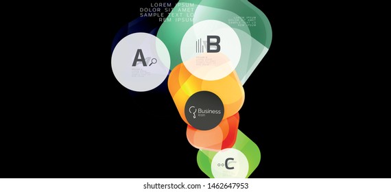 Plano de fundo dos círculos gráficos de informação. Símbolo de ícone de êxito. Design gráfico de informações vetoriais. Elemento de vetor criativo. Elemento de decoração Quadro do banner de informações. Conceito futurista.