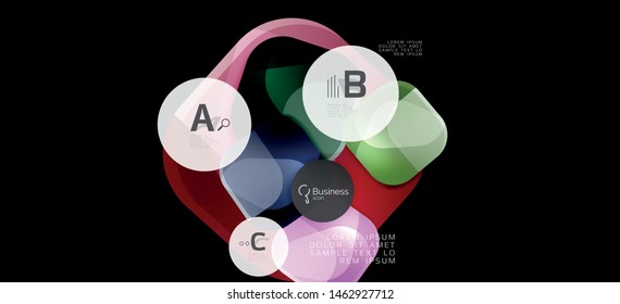 Infografiken kreisen um den Hintergrund. Symbol für Erfolg. Vektorgrafik-Design. Kreatives Vektorelement. Dekorationselement. Info-Banner-Rahmen. Futuristisches Konzept.