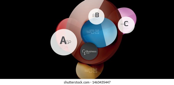 Info graphics circles background. Success icon symbol. Vector info graphic design. Creative vector element. Decoration element. Info banner frame. Futuristic concept.