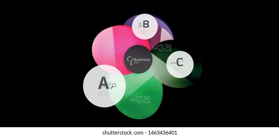 Fondo de los círculos gráficos de información. Símbolo del icono de éxito. Diseño gráfico de información vectorial. Elemento vector creativo. Decoración. Marco de la pancarta de información. Concepto futurista.