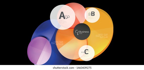 Info graphics circles background. Success icon symbol. Vector info graphic design. Creative vector element. Decoration element. Info banner frame. Futuristic concept.