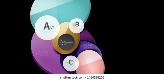 Fondo de los círculos gráficos de información. Símbolo del icono de éxito. Diseño gráfico de información vectorial. Elemento vector creativo. Decoración. Marco de la pancarta de información. Concepto futurista.