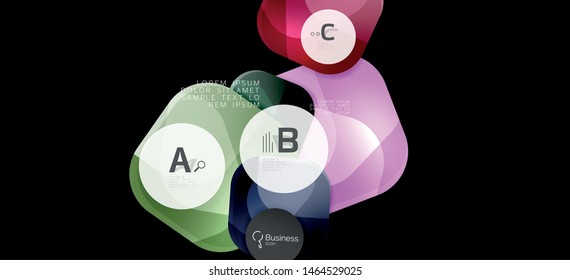 Info graphics circles background. Success icon symbol. Vector info graphic design. Creative vector element. Decoration element. Info banner frame. Futuristic concept.