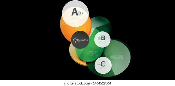 Fondo de los círculos gráficos de información. Símbolo del icono de éxito. Diseño gráfico de información vectorial. Elemento vector creativo. Decoración. Marco de la pancarta de información. Concepto futurista.