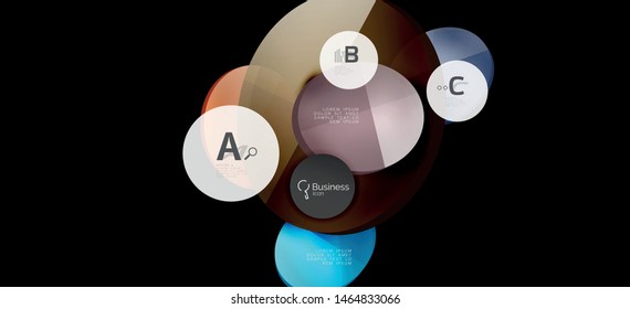 Info graphics circles background. Success icon symbol. Vector info graphic design. Creative vector element. Decoration element. Info banner frame. Futuristic concept.