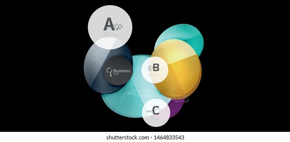 Fondo de los círculos gráficos de información. Símbolo del icono de éxito. Diseño gráfico de información vectorial. Elemento vector creativo. Decoración. Marco de la pancarta de información. Concepto futurista.