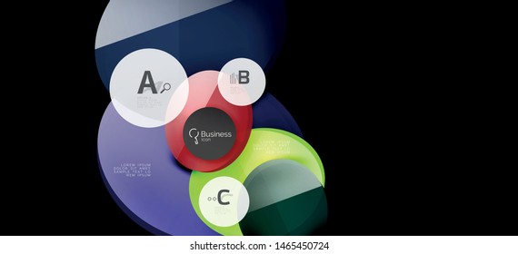Info graphics circles background. Success icon symbol. Vector info graphic design. Creative vector element. Decoration element. Info banner frame. Futuristic concept.