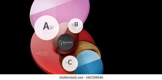 Fondo de los círculos gráficos de información. Símbolo del icono de éxito. Diseño gráfico de información vectorial. Elemento vector creativo. Decoración. Marco de la pancarta de información. Concepto futurista.