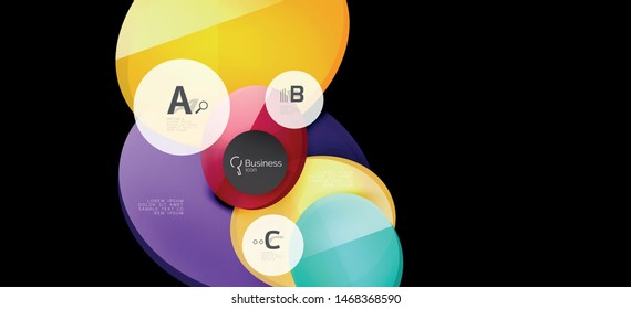 Fondo de los círculos gráficos de información. Símbolo del icono de éxito. Diseño gráfico de información vectorial. Elemento vector creativo. Decoración. Marco de la pancarta de información. Concepto futurista.