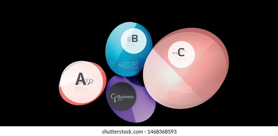 Info graphics circles background. Success icon symbol. Vector info graphic design. Creative vector element. Decoration element. Info banner frame. Futuristic concept.
