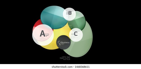 Info graphics circles background. Success icon symbol. Vector info graphic design. Creative vector element. Decoration element. Info banner frame. Futuristic concept.