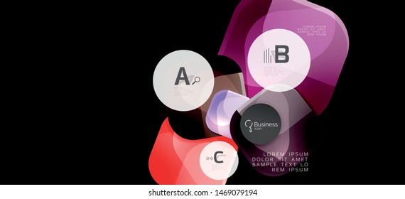Fondo de los círculos gráficos de información. Símbolo del icono de éxito. Diseño gráfico de información vectorial. Elemento vector creativo. Decoración. Marco de la pancarta de información. Concepto futurista.