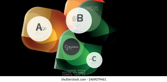 Fondo de los círculos gráficos de información. Símbolo del icono de éxito. Diseño gráfico de información vectorial. Elemento vector creativo. Decoración. Marco de la pancarta de información. Concepto futurista.