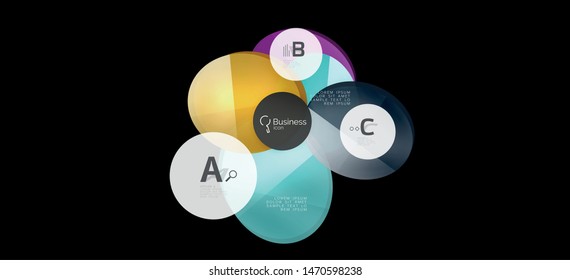 Fondo de los círculos gráficos de información. Símbolo del icono de éxito. Diseño gráfico de información vectorial. Elemento vector creativo. Decoración. Marco de la pancarta de información. Concepto futurista.