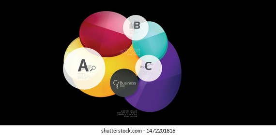 Info graphics circles background. Success icon symbol. Vector info graphic design. Creative vector element. Decoration element. Info banner frame. Futuristic concept.