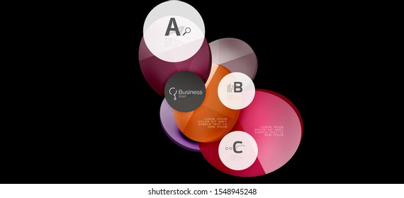 Info graphics circles background. Success icon symbol. Vector info graphic design. Creative vector element. Decoration element. Info banner frame. Futuristic concept.
