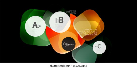Fondo de los círculos gráficos de información. Símbolo del icono de éxito. Diseño gráfico de información vectorial. Elemento vector creativo. Decoración. Marco de la pancarta de información. Concepto futurista.